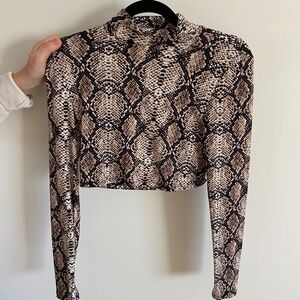 Forever 21 snakeskin cropped turtle neck